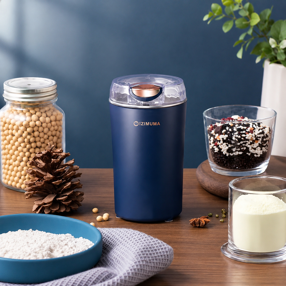 Equinox India Electric Coffee & Spice Grinder – Stainless Steel Portable Mixer for Masala, Herbs, Dry Spices & Nuts – Push Button Control, Compact & Durable for Home Kitchen