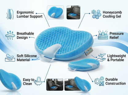 Honeycomb Silicone Support Pillow | Ergonomic Seat Cushion
