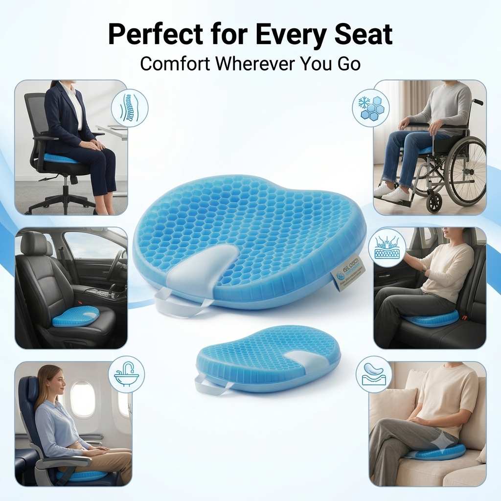 Honeycomb Silicone Support Pillow | Ergonomic Seat Cushion