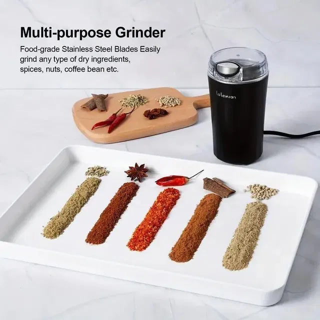 Equinox India Electric Coffee & Spice Grinder – Stainless Steel Portable Mixer for Masala, Herbs, Dry Spices & Nuts – Push Button Control, Compact & Durable for Home Kitchen